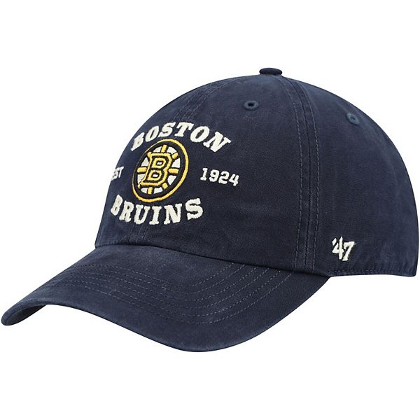 Men's '47 Black Boston Bruins Brockman Clean Up Adjustable Hat