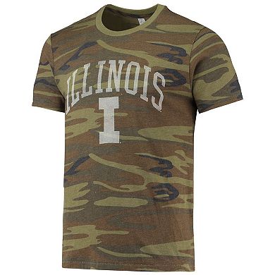 Men's Alternative Apparel Camo Illinois Fighting Illini Arch Logo Tri-Blend T-Shirt