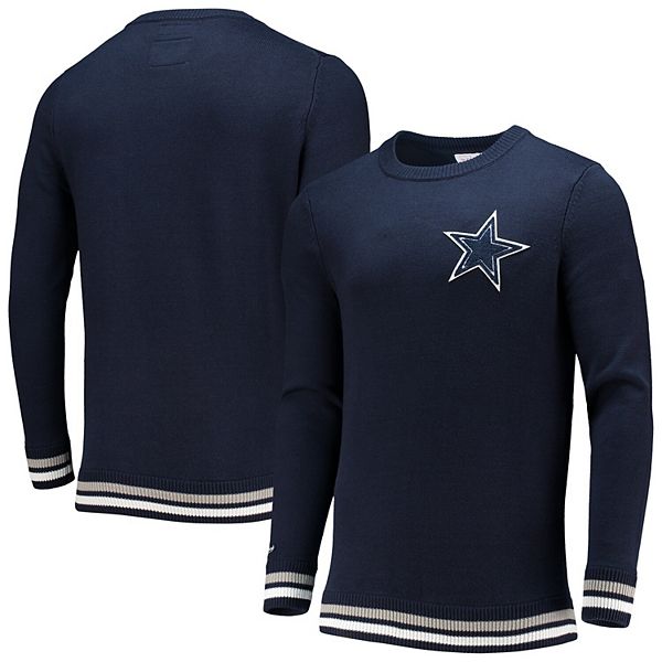Men's Mitchell & Ness Navy Dallas Cowboys Team History Pullover Sweater