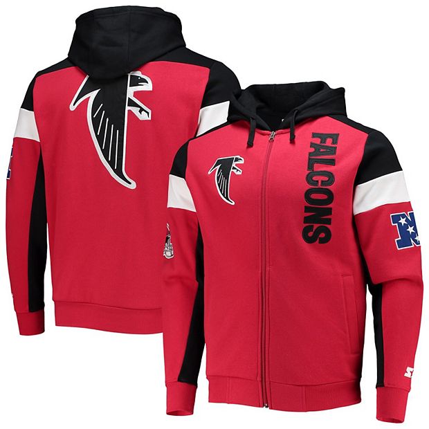 Starter Red Atlanta Falcons Throwback Logo Full-Zip Hoodie