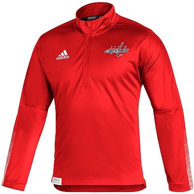 Men's adidas Red Washington Capitals Primeblue Quarter-Zip Jacket