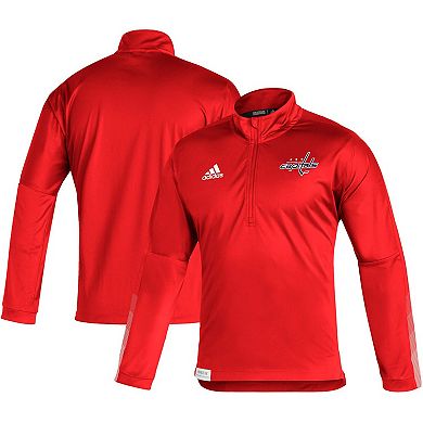 Men's adidas Red Washington Capitals Primeblue Quarter-Zip Jacket