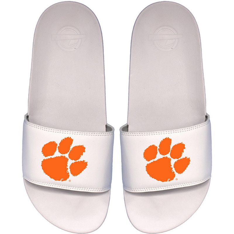 Youth ISlide White Clemson Tigers Primary Motto Slide Sandals, Kids Unisex,