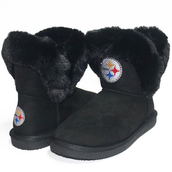 Women's Cuce Black Buffalo Bills The Fumble Faux Fur Boots