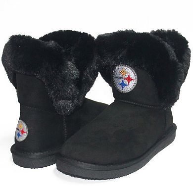 Women's Cuce Black Pittsburgh Steelers Faux Fur Boots