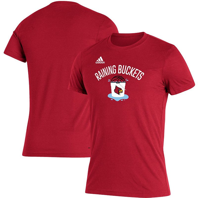 Mens adidas Red Louisville Cardinals Raining Buckets Tri-Blend T-Shirt, Si