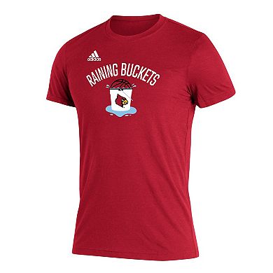 Men's adidas Red Louisville Cardinals Raining Buckets Tri-Blend T-Shirt