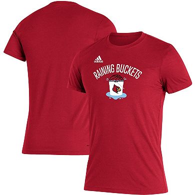 Men's adidas Red Louisville Cardinals Raining Buckets Tri-Blend T-Shirt