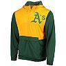 Men's Stitches Green/Gold Oakland Athletics Anorak Hoodie Half-Zip Jacket