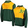 Men's Stitches Green/Gold Oakland Athletics Anorak Hoodie Half-Zip Jacket