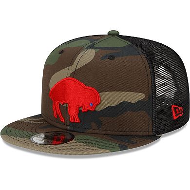 Men's New Era Camo Buffalo Bills Woodland Trucker 2.0 Vintage 9FIFTY ...