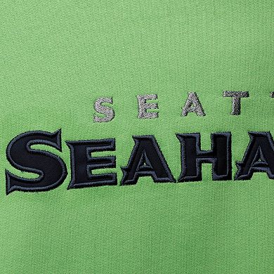 Men's College Navy/Neon Green Seattle Seahawks Big & Tall Pullover Hoodie