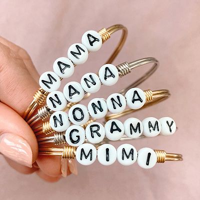 Luca Danni Nana Letter Bead Bangle Bracelet