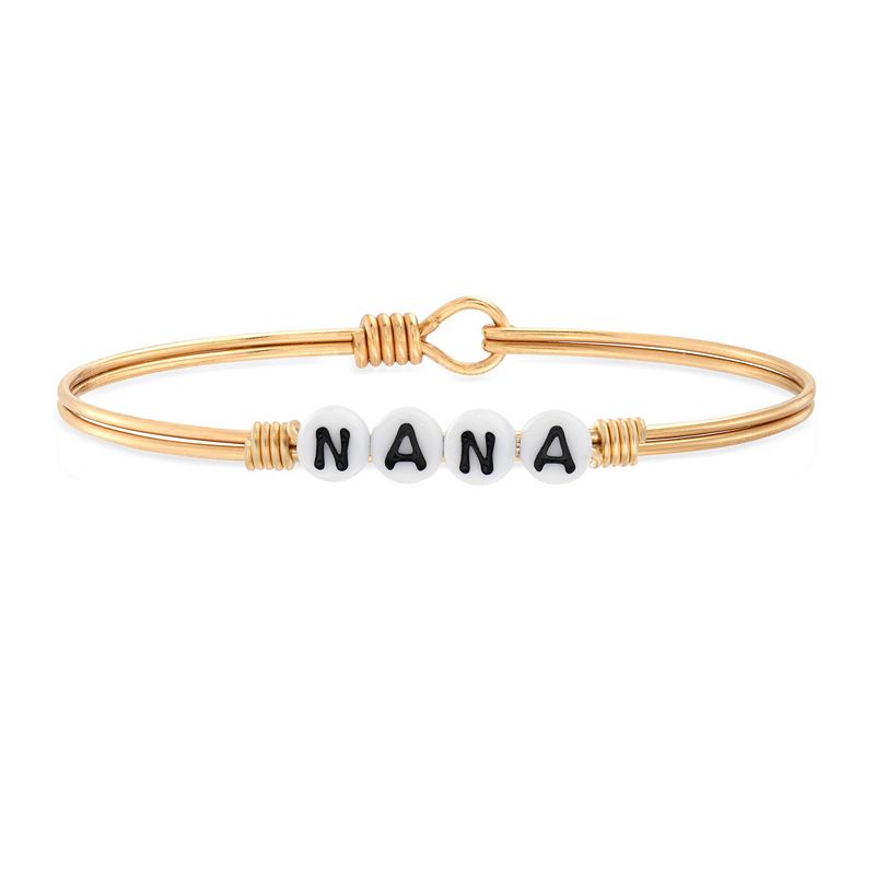 Luca + Danni Nana Letter Bead Bangle Bracelet, Womens, Size: Petite, Gold