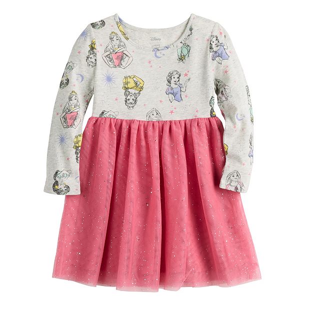 Disney Princesses Toddler Girl Short Sleeve Tutu Dress, Sizes 12M-5T 