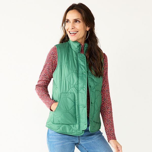 Womens Croft & Barrow® Quilted Vest - Green (XX LARGE)
