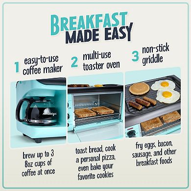 Nostalgia Electrics Retro Family-Size 3-in-1 Breakfast Station