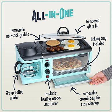 Nostalgia Electrics Retro Family-Size 3-in-1 Breakfast Station