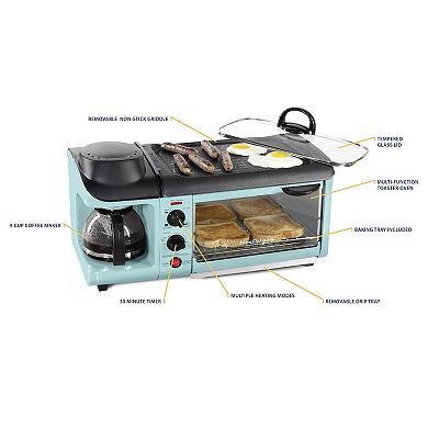 Nostalgia Electrics Retro Family-Size 3-in-1 Breakfast Station