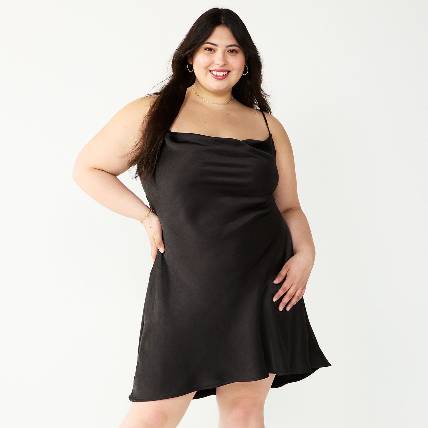 plus size mini slip dress