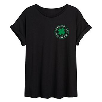 Juniors' St. Patrick's Day Oversized Tee
