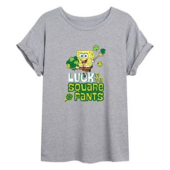 Juniors' SpongeBob SquarePants Luck Oversized Tee