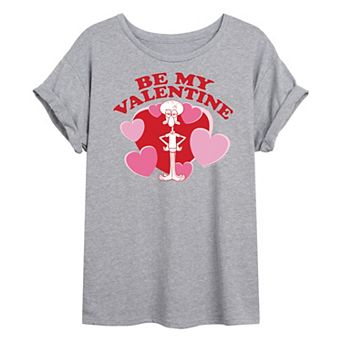 Juniors' SpongeBob SquarePants Squidward "Be My Valentine" Oversized Tee