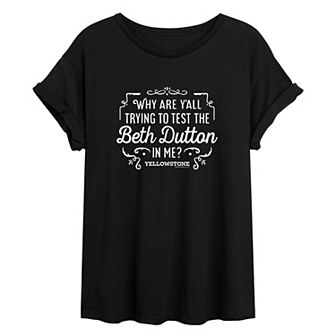 Juniors' Yellowstone Beth Dutton Oversized Tee