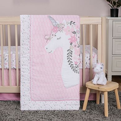 Sammy & Lou Unicorn Floral 4-Piece Crib Bedding Set