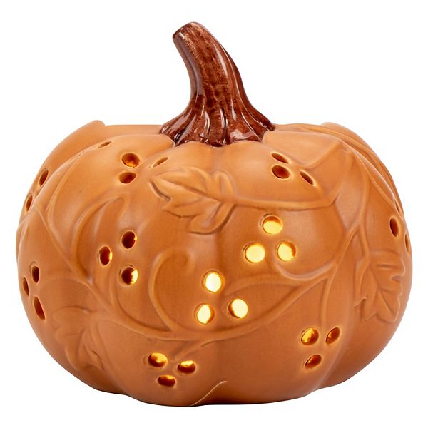 Sonoma Goods For Life® Orange Solar LED Pumpkin Lantern Table Decor