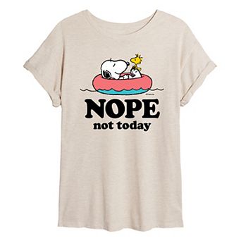 Juniors' Peanuts Not Today Oversized Tee