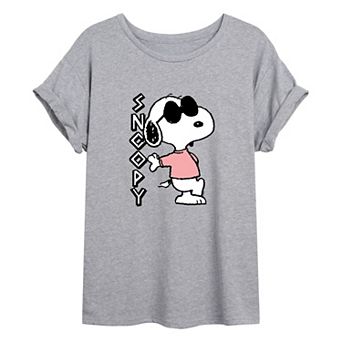 Juniors' Peanuts Snoopy Cool Oversized Tee