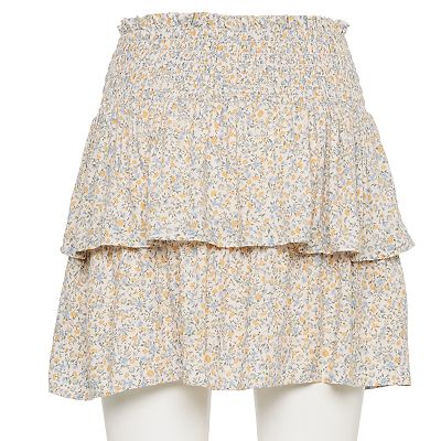 【NONCODE】Rosen Flare Tiered Skirt Fair Trade Tiered Skirt: Wildflower - Rosewood-Organic