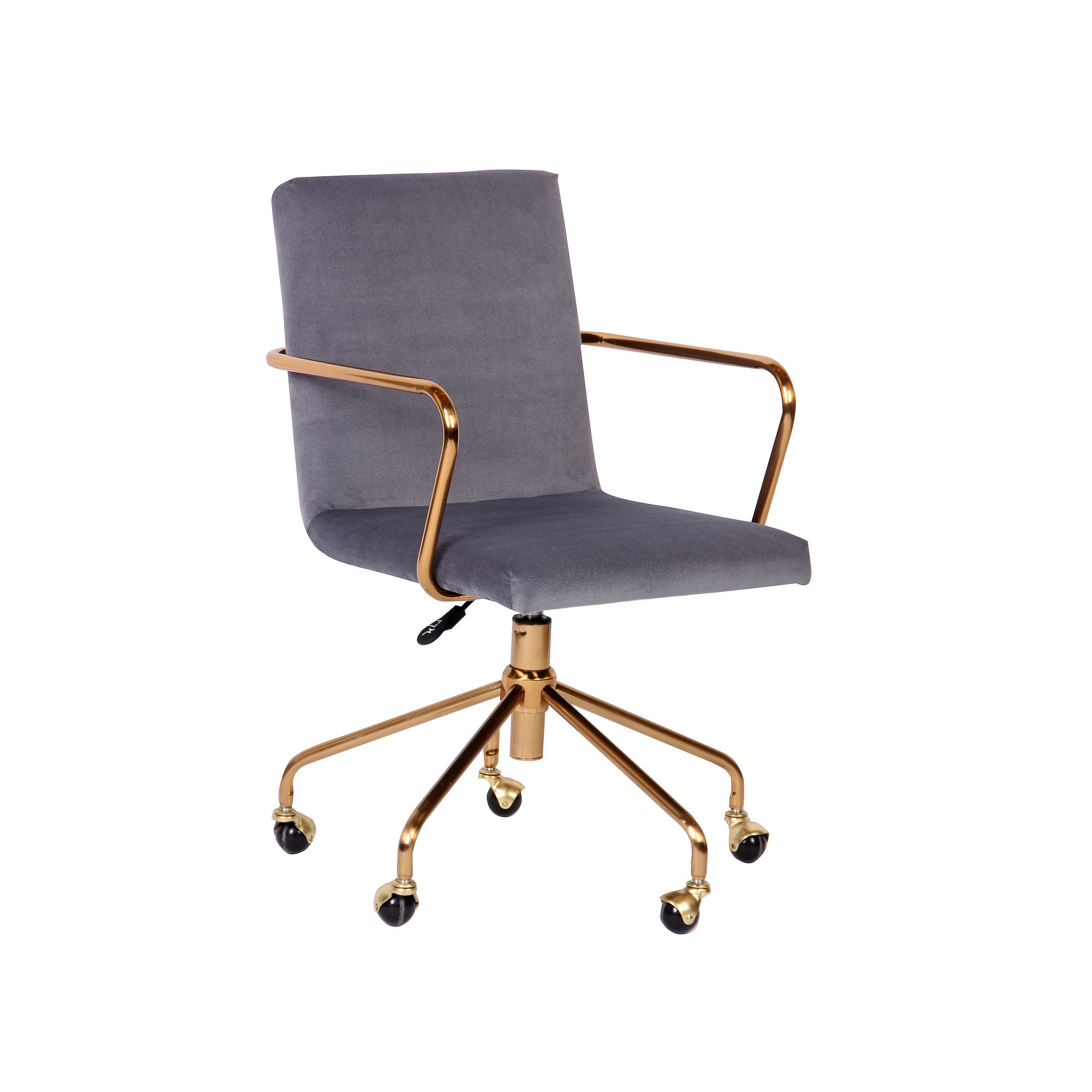 Logan Rolling Desk Chair, Gray Gold