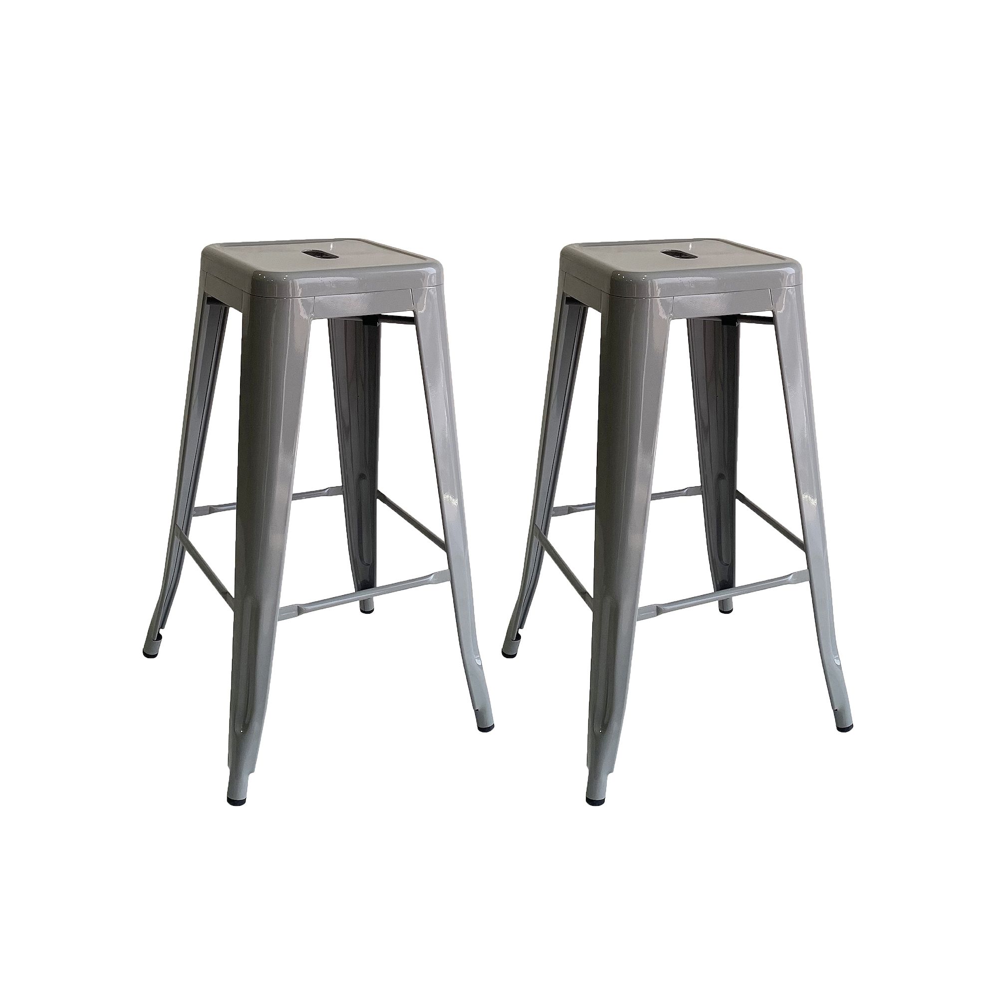 Indoor / Outdoor Bar Stool 2-piece Set, Gray