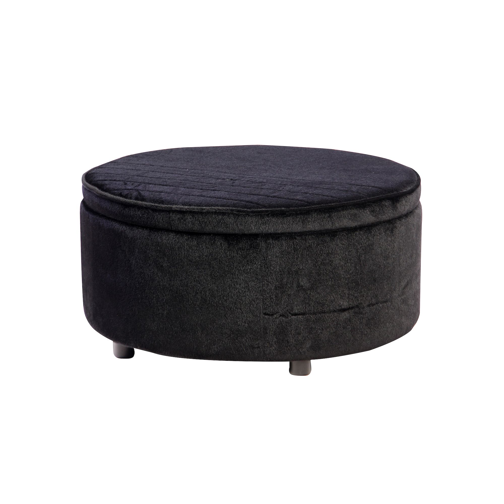 Carson Storage Ottoman, Black