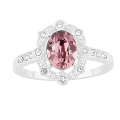 Brilliance Oval Art Deco Crystal Ring