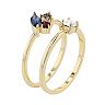 Brilliance Multicolored Crystal Stackable Ring Duo
