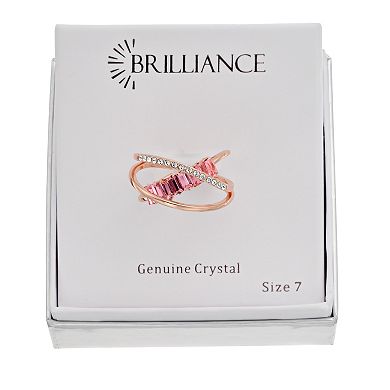 Brilliance Crystal Baguette Open Wrap Ring