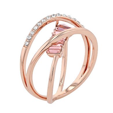 Brilliance Crystal Baguette Open Wrap Ring