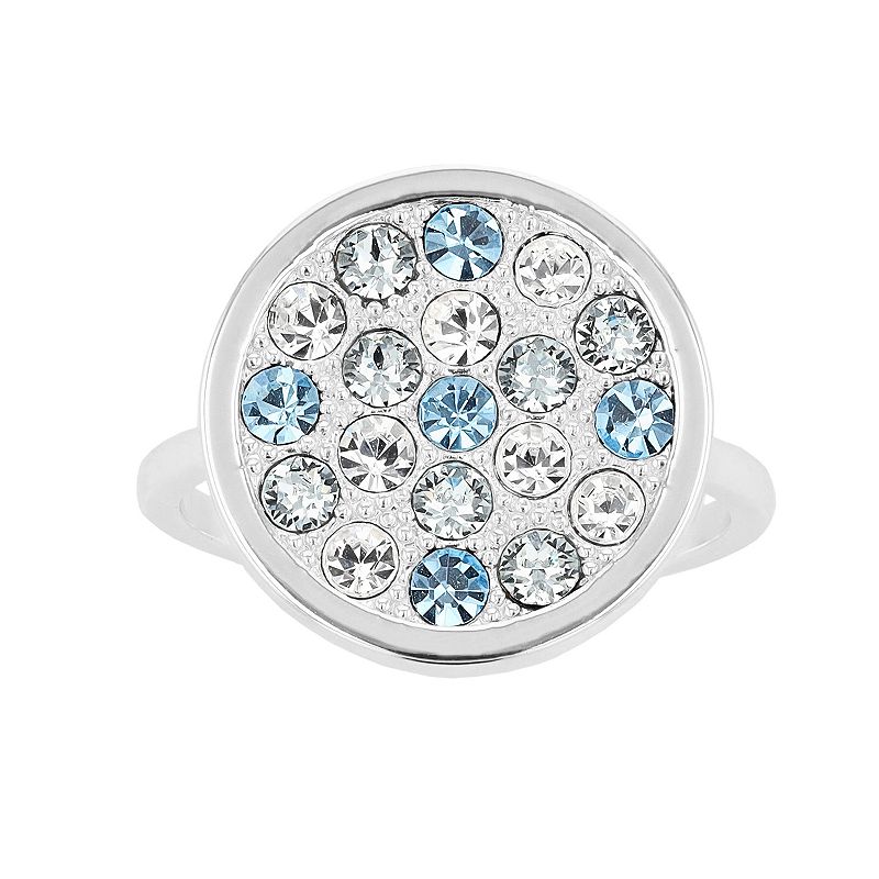 Brilliance Multi Blue Crystal Signet Ring, Womens, Size: 9