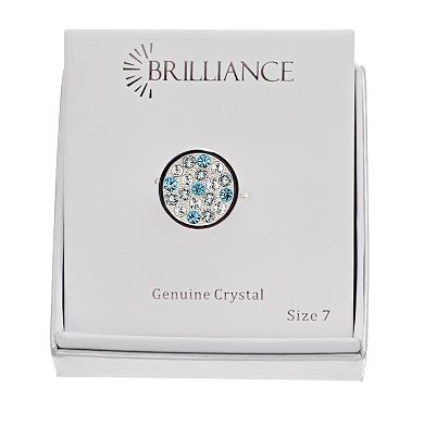 Brilliance Multi Blue Crystal Signet Ring