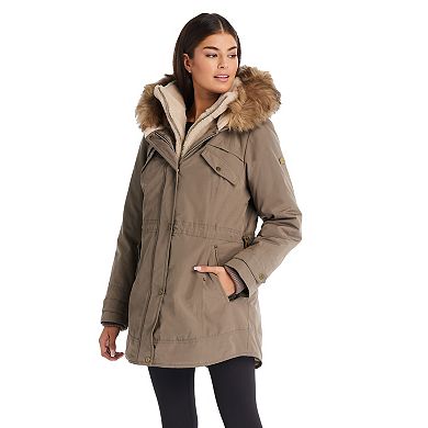 Women's Koolaburra by UGG Faux-Fur Hood Inner-Vest Puffer Coat