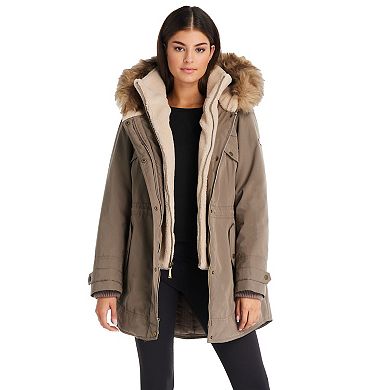 Women's Koolaburra by UGG Faux-Fur Hood Inner-Vest Puffer Coat