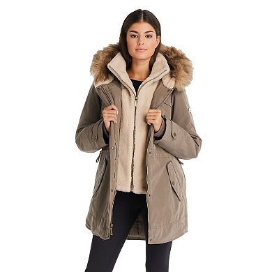 Women's Koolaburra by UGG Faux-Fur Hood Inner-Vest Puffer Coat