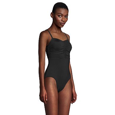 Women's Lands' End UPF 50 Tummy Control Sweetheart One-Piece Swimsuit