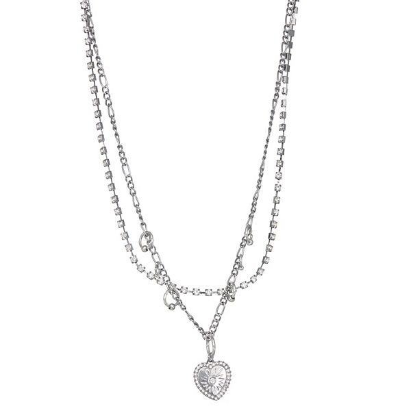 Simply Vera Vera Wang 2 Row Heart Collar Necklace