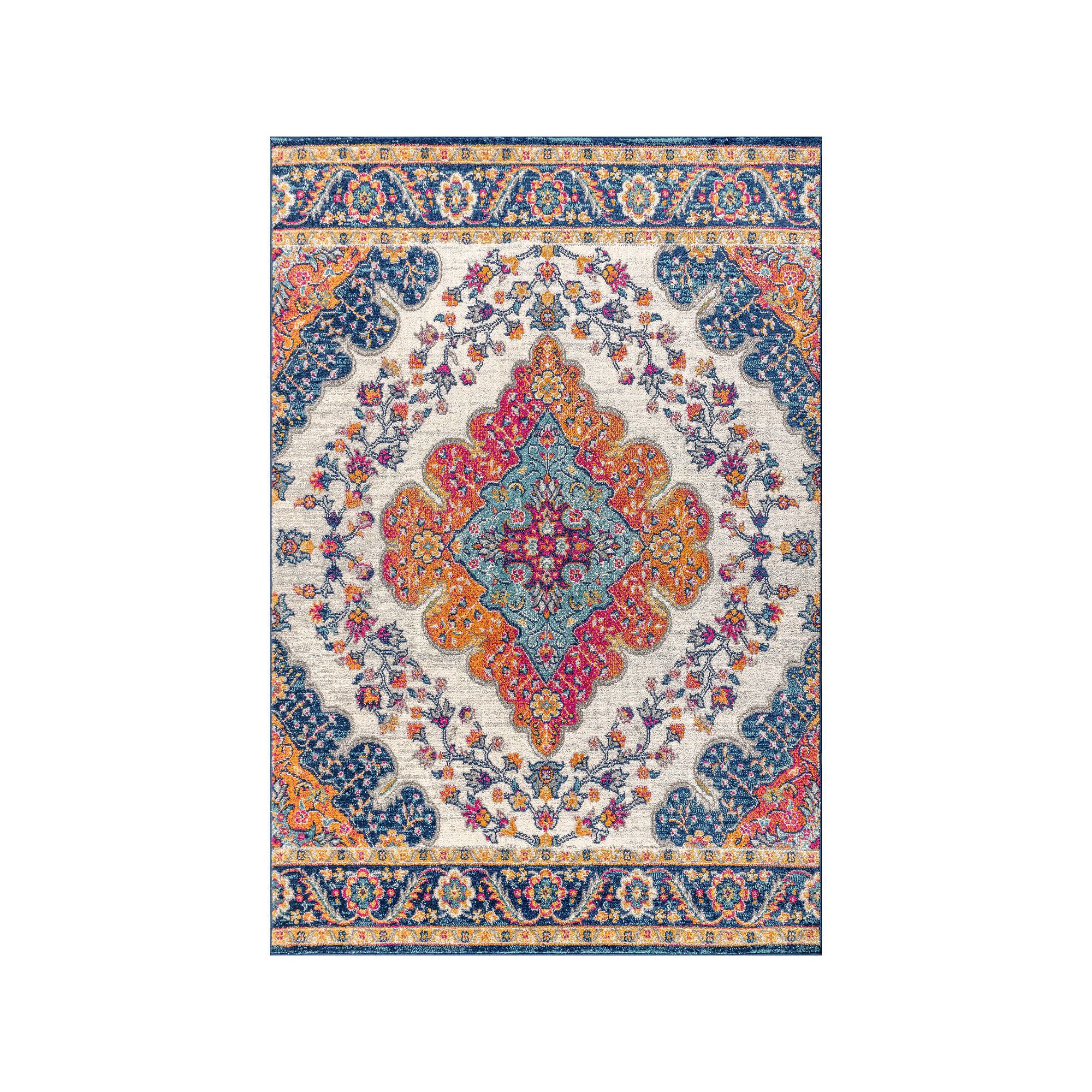 JONATHAN Y Bohemian Flair Boho Rug, Blue Team