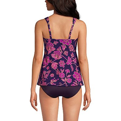 Women's Lands' End Masectomy Empire Waistband Comfort Strap Tankini Top