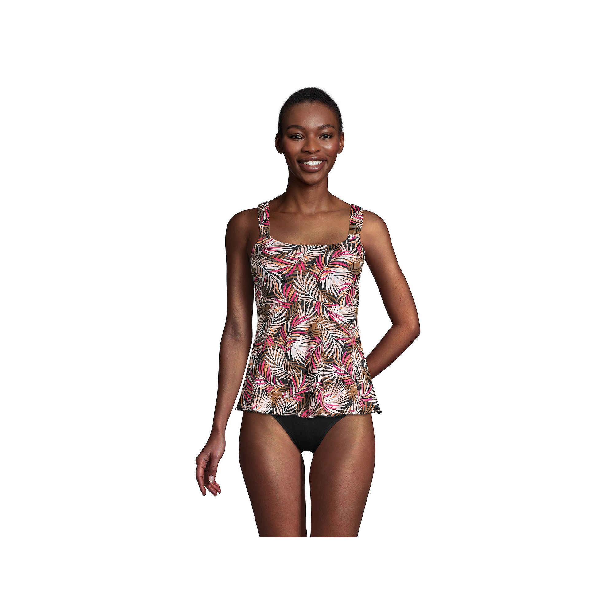 Womens Lands End Flutter Empire UPF 50 Tankini Swimsuit Top, Size: XS Lon